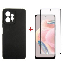 Чохол до мобільного телефона Dengos Kit for Xiaomi Redmi Note 12 4G case + glass (Black) (DG-KM-44)