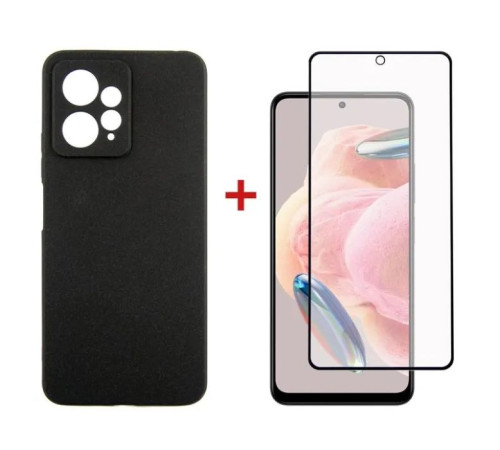 Чохол до мобільного телефона Dengos Kit for Xiaomi Redmi Note 12 4G case + glass (Black) (DG-KM-44)