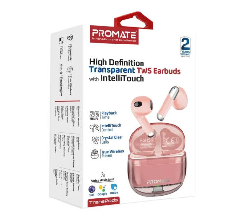 Навушники Promate TransPods Pink (transpods.pink)