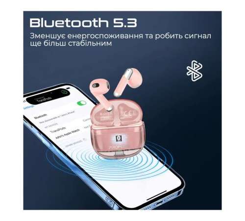 Навушники Promate TransPods Pink (transpods.pink)