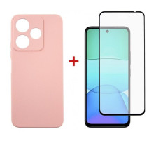 Чохол до мобільного телефона Dengos Xiaomi Redmi 13 4G Soft + Glass Pink (DG-KM-99)