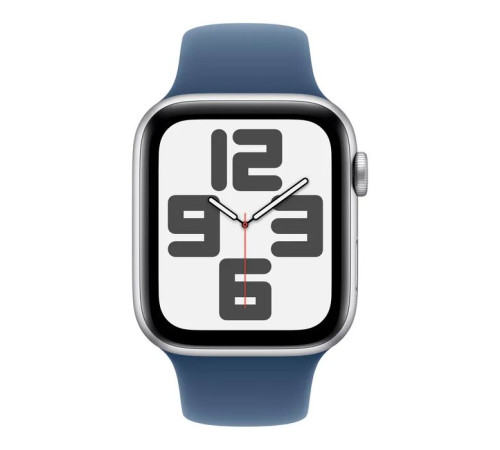 Смарт-годинник Apple Watch SE 2024 GPS 44mm Silver Aluminium Case with Denim Sport Band - M/L (MXER3QH/A)