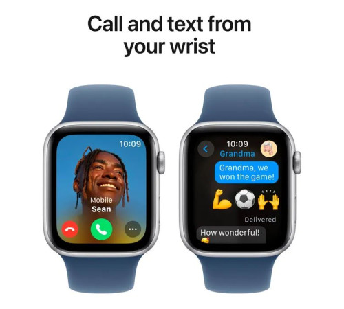 Смарт-годинник Apple Watch SE 2024 GPS 44mm Silver Aluminium Case with Denim Sport Band - M/L (MXER3QH/A)