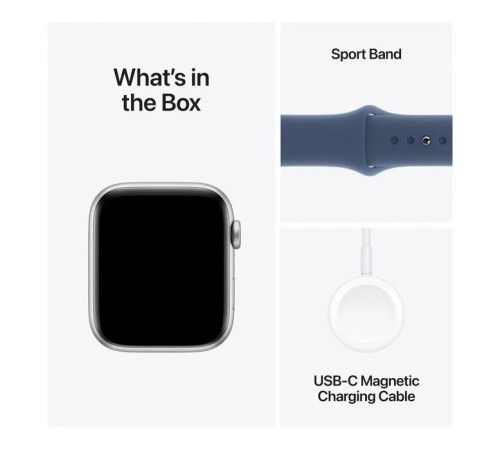 Смарт-годинник Apple Watch SE 2024 GPS 44mm Silver Aluminium Case with Denim Sport Band - M/L (MXER3QH/A)