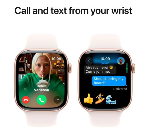 Смарт-часы Apple Watch Series 10 GPS 46mm Rose Gold Aluminium Case with Light Blush Sport Band - S/M (MWWT3QH/A)