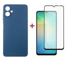 Чехол для мобильного телефона Dengos Samsung Galaxy A06 Carbon + glass (Blue) (DG-KM-114)