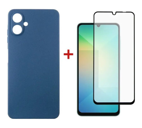 Чохол до мобільного телефона Dengos Samsung Galaxy A06 Carbon + glass (Blue) (DG-KM-114)