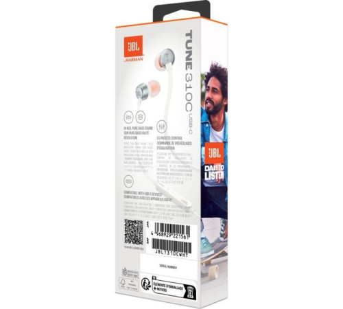Наушники JBL Tune 310C USB-C White (JBLT310CWHT)