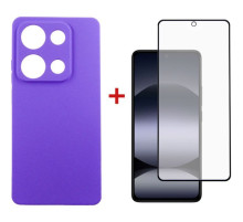 Чехол для мобильного телефона Dengos Xiaomi Redmi Note 14S Carbon + glass (Purple) (DG-KM-146)