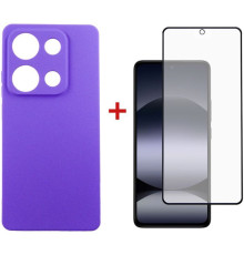 Чохол до мобільного телефона Dengos Xiaomi Redmi Note 14S Carbon + glass (Purple) (DG-KM-146)
