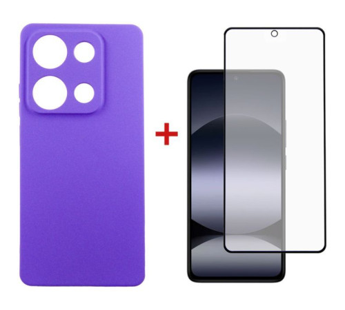 Чохол до мобільного телефона Dengos Xiaomi Redmi Note 14S Carbon + glass (Purple) (DG-KM-146)