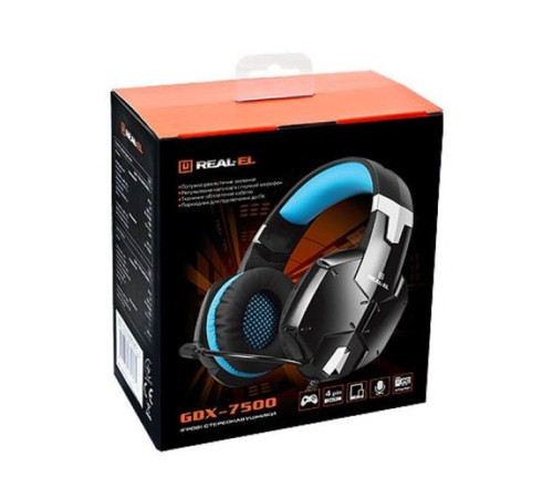 Навушники REAL-EL GDX-7500 black-blue