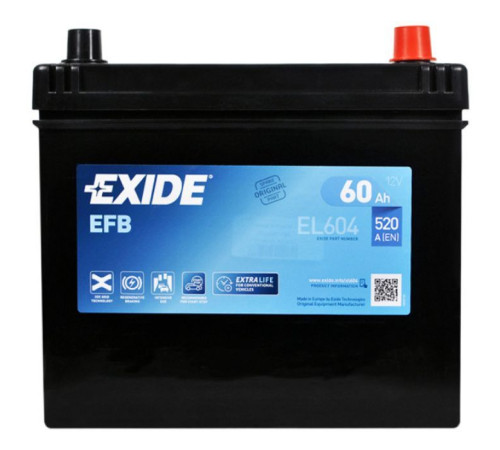 Акумулятор автомобільний EXIDE START-STOP EFB 60A (EL604)