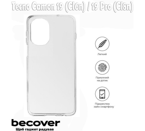 Чохол до мобільного телефона BeCover Tecno Camon 19 (CI6n)/19 Pro (CI8n) Transparancy (708659)