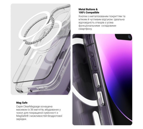 Чохол до мобільного телефона Armorstandart Clear Magsafe Apple iPhone 15 Pro Tansparent (ARM71051)