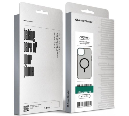 Чохол до мобільного телефона Armorstandart Y23 MagSafe Apple iPhone 15 Transparent Black (ARM68566)