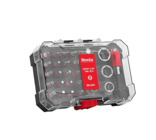 Набір інструментів Ronix головок і біт, 28 шт. (RH-5451)