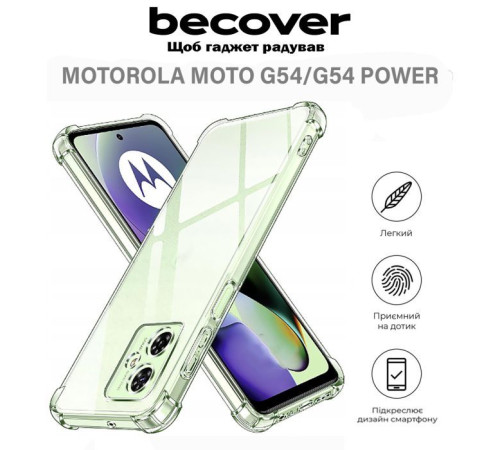Чохол до мобільного телефона BeCover Anti-Shock Motorola Moto G54 / G54 Power Clear (710610)