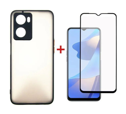 Чохол до мобільного телефона Dengos Kit for OPPO A57s case + glass (Black) (DG-KM-35)