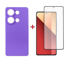 Чехол для мобильного телефона Dengos Kit for Xiaomi Redmi Note 13 Pro 4G case + glass (Purple) (DG-KM-64)