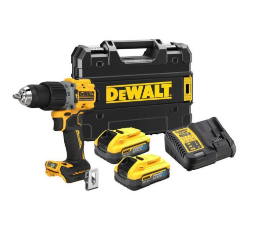 Шуруповерт DeWALT XR Li-Ion PowerStack 18 В, 2x5Ah, 90 Нм, 0-650/0-2000 об/хв, TSTAK (DCD805H2T)