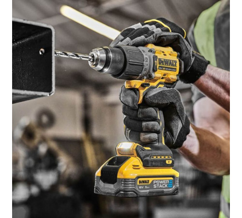 Шуруповерт DeWALT XR Li-Ion PowerStack 18 В, 2x5Ah, 90 Нм, 0-650/0-2000 об/хв, TSTAK (DCD805H2T)