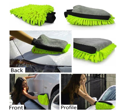 Автомобільна серветка ColorWay Рукавичка з мікрофібри для миття та полірування автомобіля, двостороння (CW-2417)