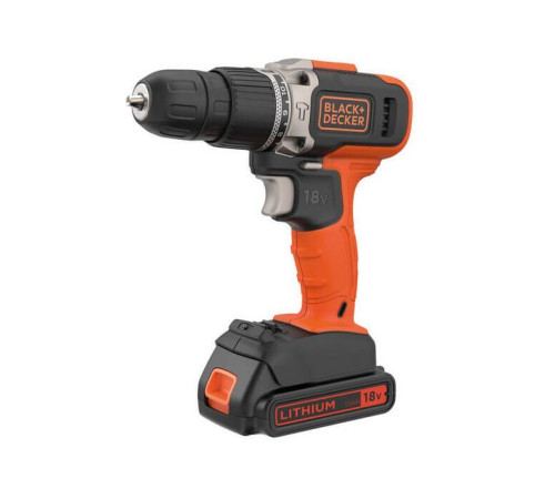 Шуруповерт Black&Decker 18 В, 1.5Ah, 45 Нм,0-360/0-1400 об/мин, 21000 уд/мин, 1.3 кг (BCD003C1)