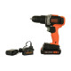 Шуруповерт Black&Decker 18 В, 1.5Ah, 45 Нм,0-360/0-1400 об/мин, 21000 уд/мин, 1.3 кг (BCD003C1)