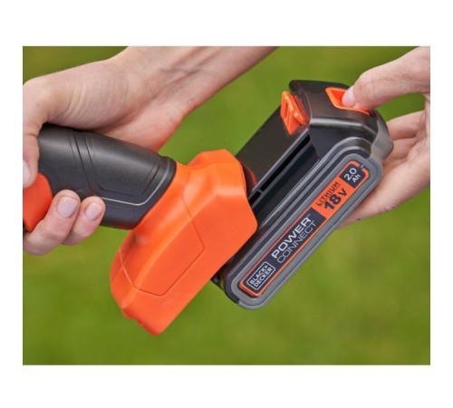 Кущоріз Black&Decker 18 В, 2Ah, насадки- 20 см/8 мм, 10 см/18 мм, (BCSS18D1)