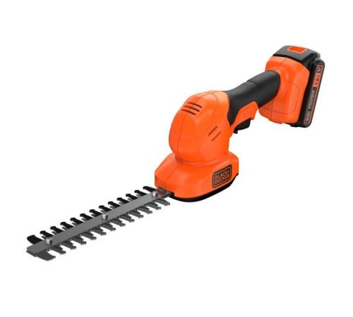 Кущоріз Black&Decker 18 В, 2Ah, насадки- 20 см/8 мм, 10 см/18 мм, (BCSS18D1)