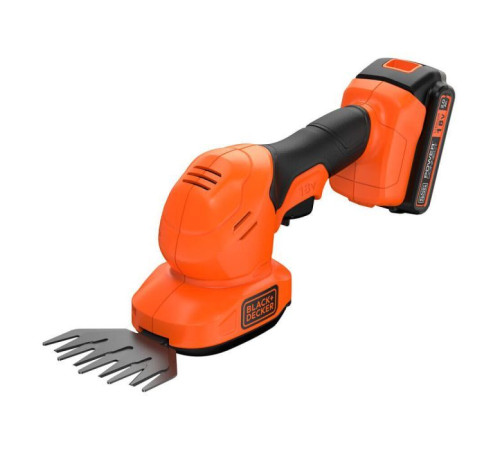 Кущоріз Black&Decker 18 В, 2Ah, насадки- 20 см/8 мм, 10 см/18 мм, (BCSS18D1)