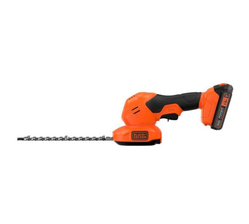 Кущоріз Black&Decker 18 В, 2Ah, насадки- 20 см/8 мм, 10 см/18 мм, (BCSS18D1)