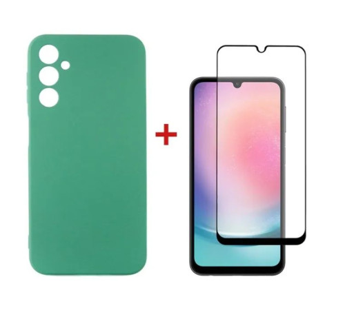 Чохол до мобільного телефона Dengos Samsung Galaxy A24 Case + Glass (Mint) (DG-KM-79)