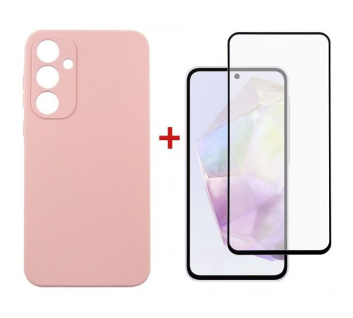 Чохол до мобільного телефона Dengos Samsung Galaxy A35 5G + Glass Pink (DG-KM-91)