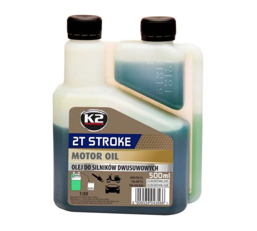 Моторное масло K2 2T Stroke Oil Green 500 мл (O528GREENML500E)