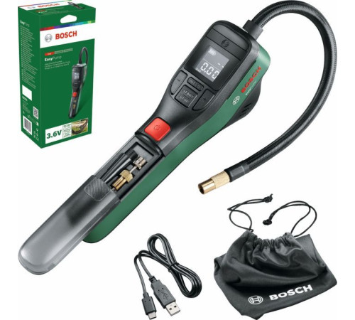 Автомобільний компресор Bosch EasyPump, 3.6V, 3Ah, 10.3 бар, 10 л/хв, 0.4кг (0.603.947.000)