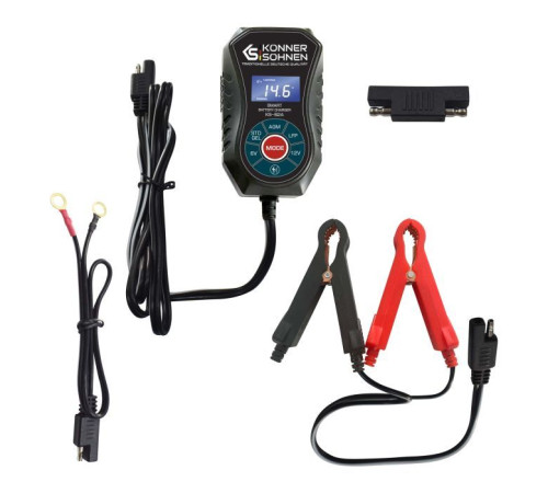 Зарядний пристрій для автомобільного акумулятора Konner&Sohnen Auto Welle KS-B2A з роз'ємом SAE, 230В, 6/12/12,8В, 2А (KS-B2A)