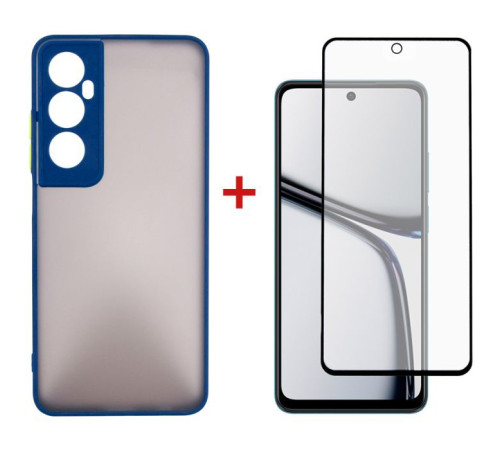 Чохол до мобільного телефона Dengos Realme C65 + Glass Blue (DG-KM-94)