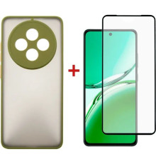 Чохол до мобільного телефона Dengos Oppo Reno 12 F/FS Matte + glass (Green) (DG-KM-110)