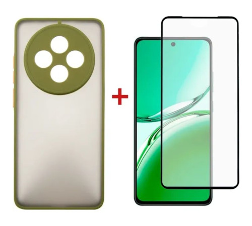 Чохол до мобільного телефона Dengos Oppo Reno 12 F/FS Matte + glass (Green) (DG-KM-110)