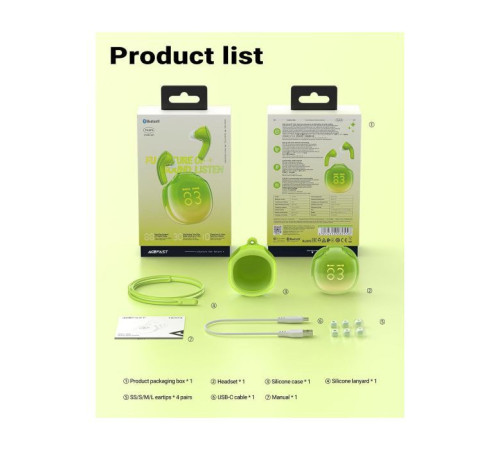 Навушники Acefast T9 Avocado Green (6974316282556)