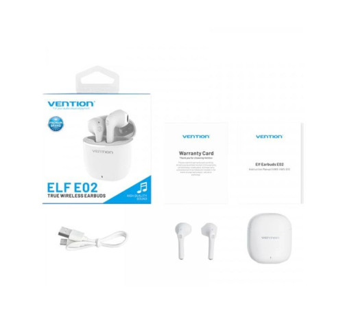 Навушники Vention Elf Earbuds E02 White (NBGW0)