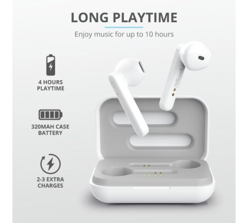 Навушники Trust Primo Touch True Wireless Mic White (23783)