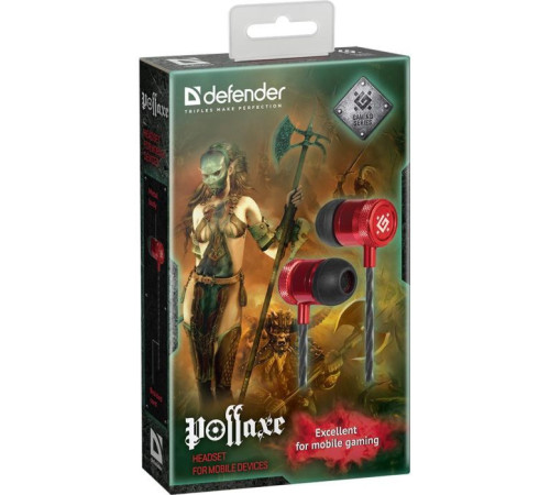 Навушники Defender Pollaxe Black-Red (64453)