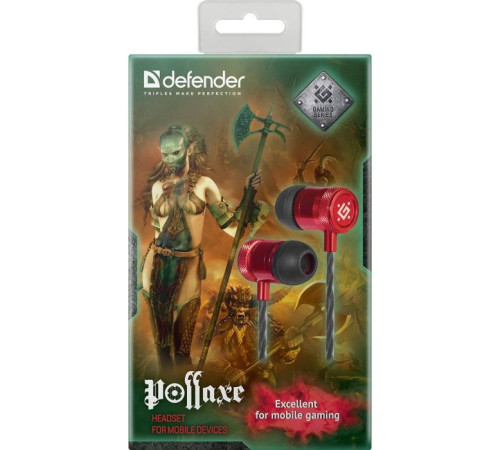 Навушники Defender Pollaxe Black-Red (64453)