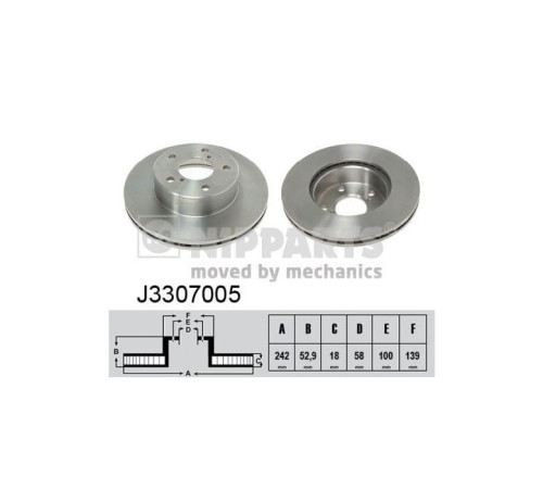 Гальмівний диск Nipparts J3307005