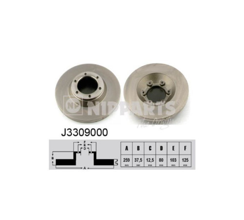 Гальмівний диск Nipparts J3309000
