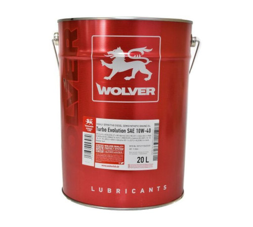 Моторна олива Wolver Turbo Evolution 10W-40 20л (4260360943980)