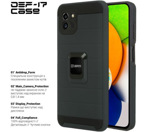 Чохол до мобільного телефона Armorstandart DEF17 case Samsung A03 (A035) Black (ARM61350)